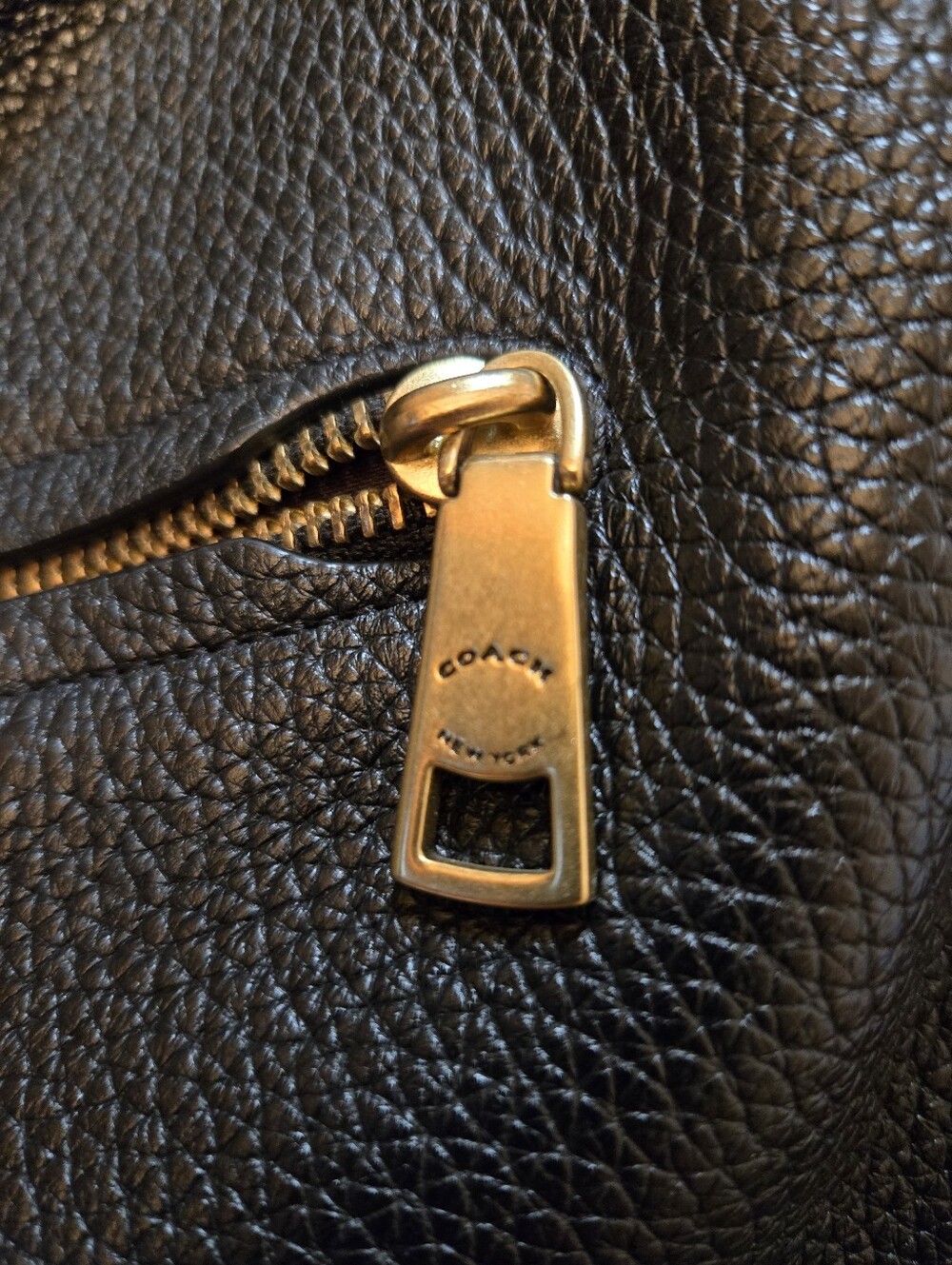 Coach Black Pebble Leather Shoulder Bag - Picture 5 of 8